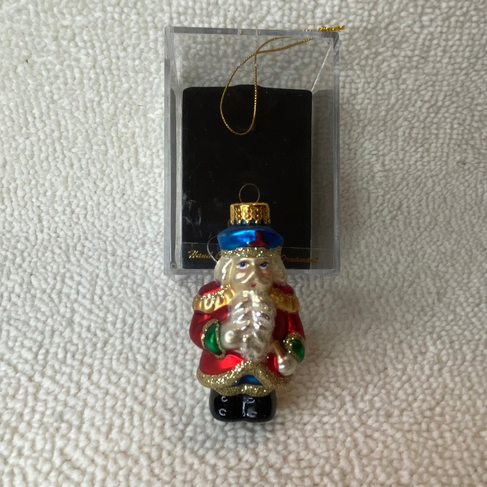 Unique‎ Treasure Glass Hand Blown Ornament Nutcracker Soldier Christmas Gift